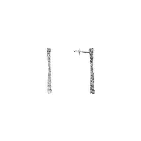 Boucles d'oreilles Isabelle Barrier en or blanc et diamants naturels